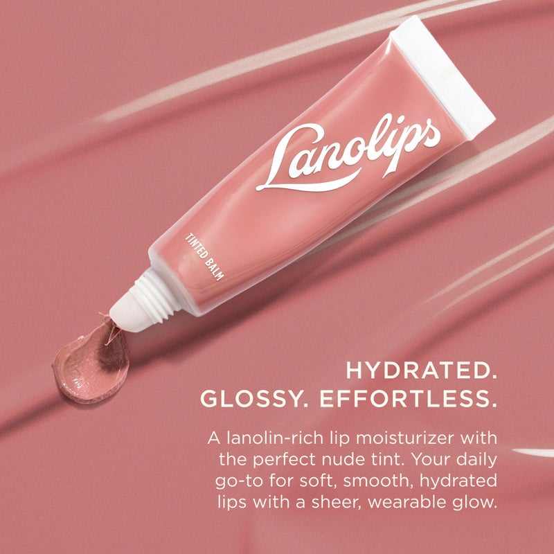 Lanolips Tinted Lip Balm - Moisturizing, Color-Tinted Balm with Lanolin & Vitamin E for Dull, Dry, Cracked Lips, Perfect Nude (12.5g / 0.44oz) - Image 2