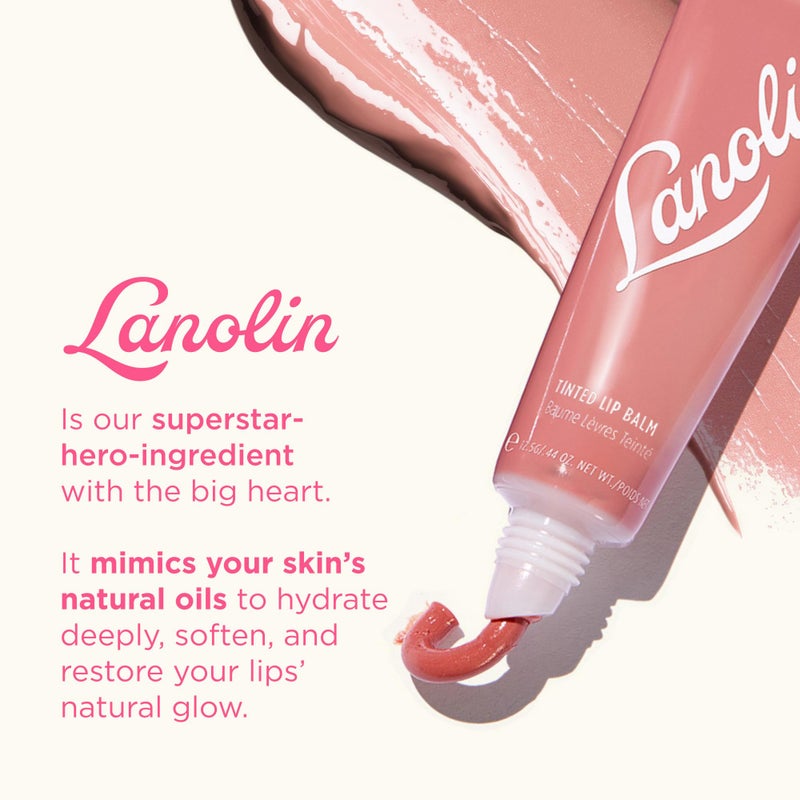Lanolips Tinted Lip Balm - Moisturizing, Color-Tinted Balm with Lanolin & Vitamin E for Dull, Dry, Cracked Lips, Perfect Nude (12.5g / 0.44oz) - Image 4