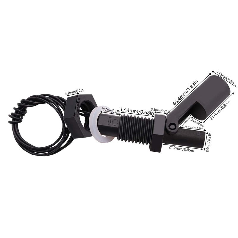 mxuteuk 2 Pcs Side Mounted Horizontal Liquid Float Switch Water Level Sensor Black for Aquariums Tank DPL-1-BK - Image 2
