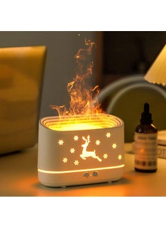 Samtrish samtrish Flame DiffuserAtmosphere Light Humidifier Portable Noiseless Aroma Aromatherapy Machine Auto ShutOff Essential Oil Diffuser for Home White  - Image 1