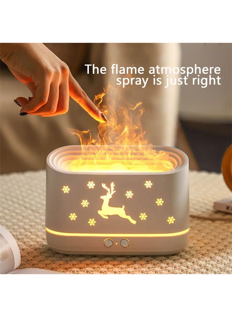 Samtrish - samtrish Flame DiffuserAtmosphere Light Humidifier Portable Noiseless Aroma Aromatherapy Machine Auto ShutOff Essential Oil Diffuser for Home White - Image 1