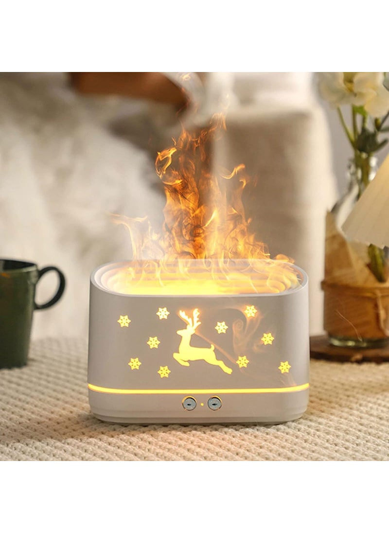 Samtrish - samtrish Flame DiffuserAtmosphere Light Humidifier Portable Noiseless Aroma Aromatherapy Machine Auto ShutOff Essential Oil Diffuser for Home White - Image 1