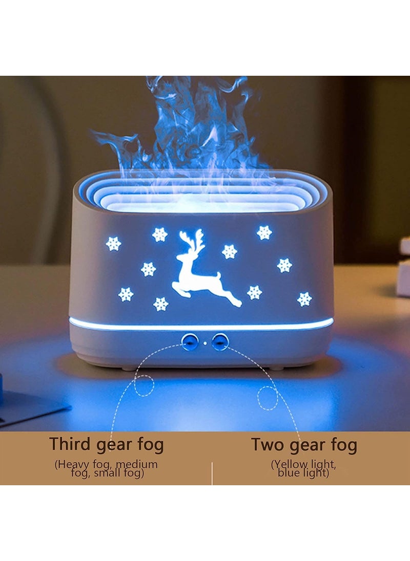 Samtrish - samtrish Flame DiffuserAtmosphere Light Humidifier Portable Noiseless Aroma Aromatherapy Machine Auto ShutOff Essential Oil Diffuser for Home White - Image 1