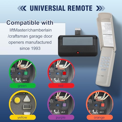 Werhoo 891LM for Chamberlain liftmaster Craftsman Garage Door Opener Remote Keypad, with Yellow, Purple, Green, Red/Orange Learn Button, 877max G940EV-P2 CMXZDCG440 971LM 371LM 893lm 373lm 973lm - Image 2
