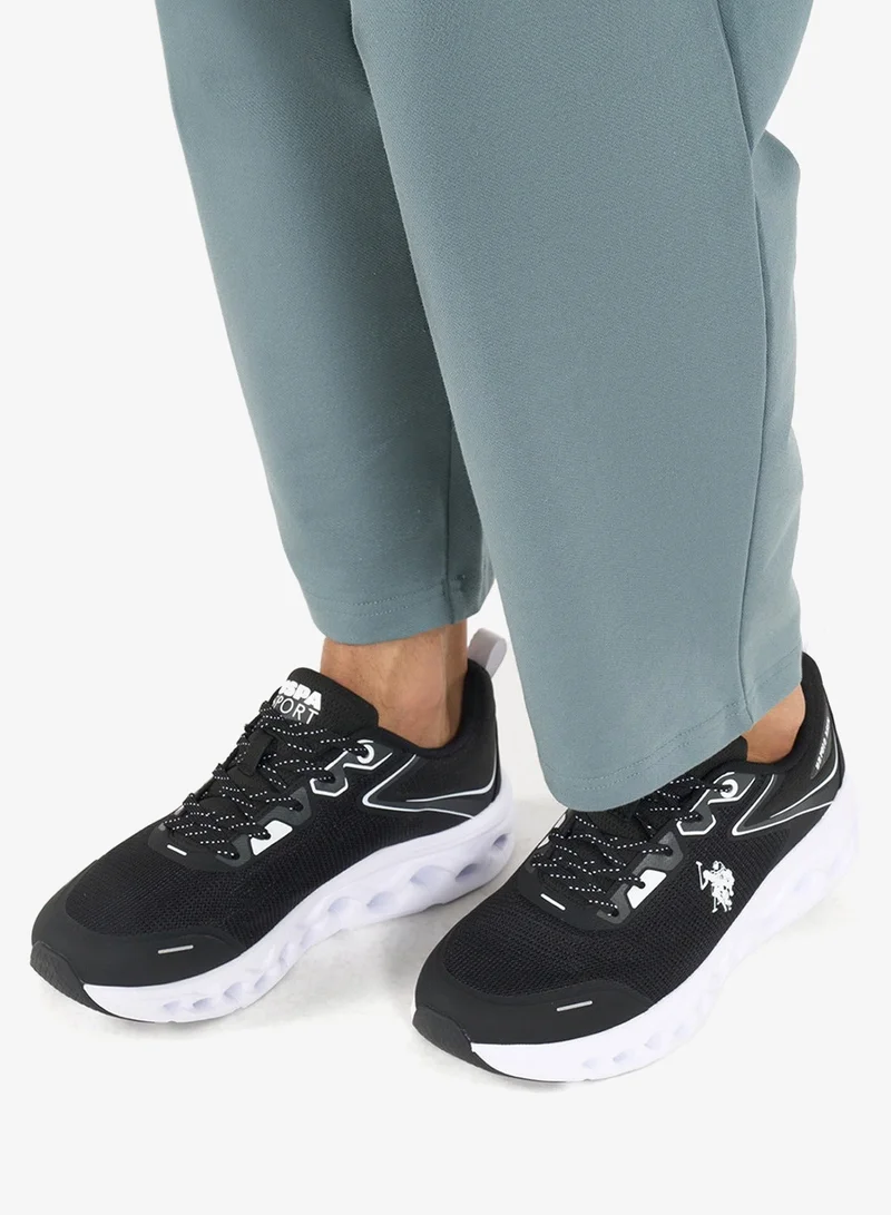 U.S. Polo Assn. Black Men's Black Low-Top Sneakers - Lightweight Shoes Lace-Up Design, Comfortable for Everyday Outfits for Men | Best Price UAE