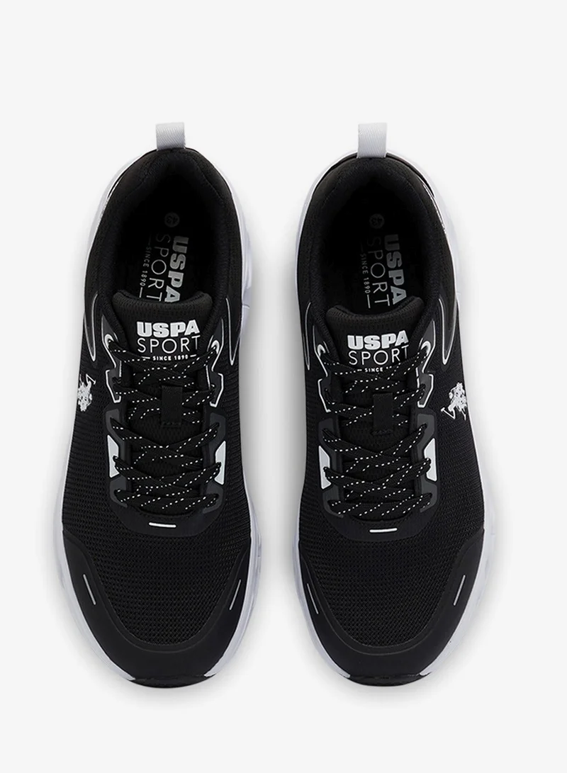 U.S. Polo Assn. Black Men's Black Low-Top Sneakers - Lightweight Shoes Lace-Up Design, Comfortable for Everyday Outfits for Men | Best Price UAE