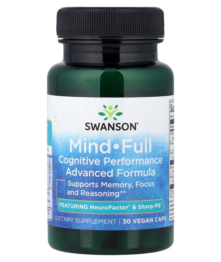 SWANSON Mind-Full Cognitive Performance Advanced Formula 30 Vegan Caps