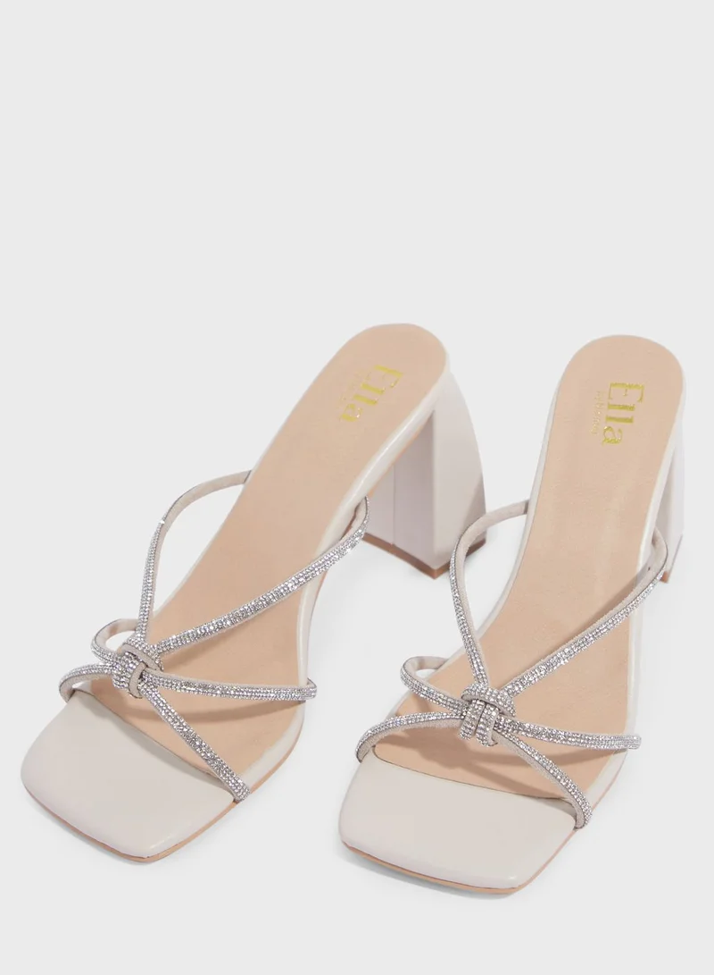 Ella Limited Edition Diamante Front Strap Mule