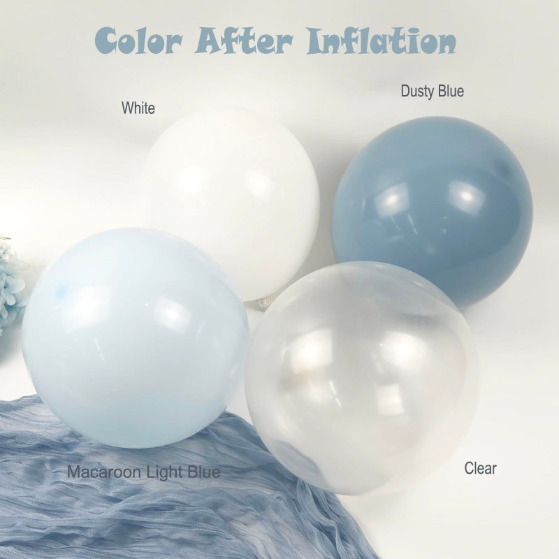 NUTTYBASH Dusty Blue Balloon Arch Kit 126 Pcs Light Blue and White Balloon Arch Garland Kit Include Macaron Balloons for Wedding Birthday Baby Shower Gender Reveal Bridal Decorations - Image 3