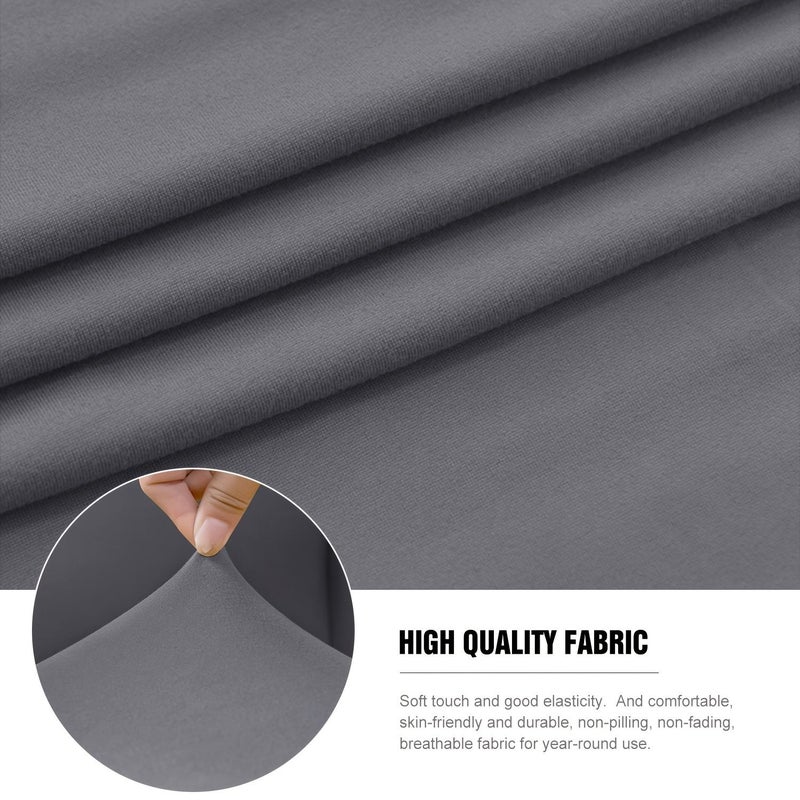 4 Pcs Elastic Strappy Chair Seat Cover Light Gray Dust Protection - Image 2