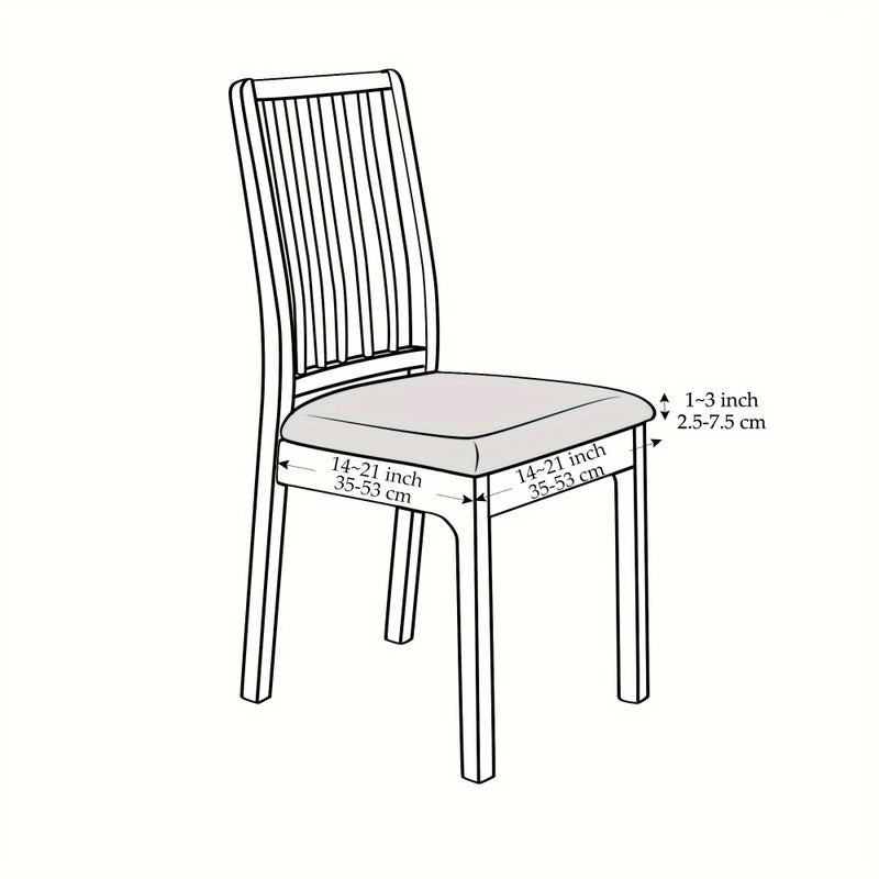 4 Pcs Elastic Strappy Chair Seat Cover Light Gray Dust Protection - Image 3