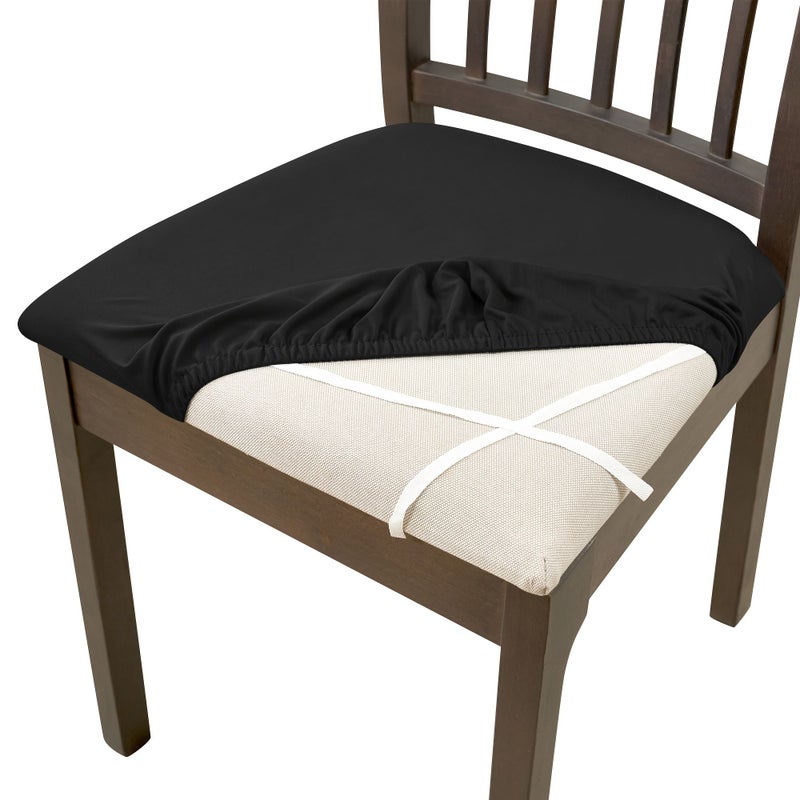 4 Pcs Elastic Strappy Chair Seat Cover Light Gray Dust Protection - Image 4