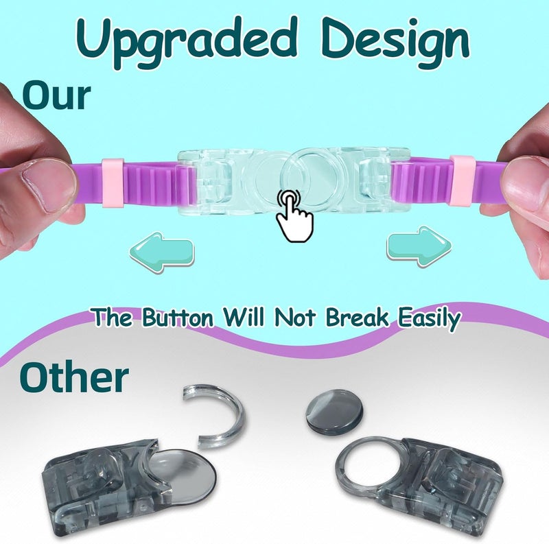 Seago Swim Goggles 2 Pack Anti-Fog Anti-UV Wide View Swimming Goggles for Kids 3-14 - Image 5