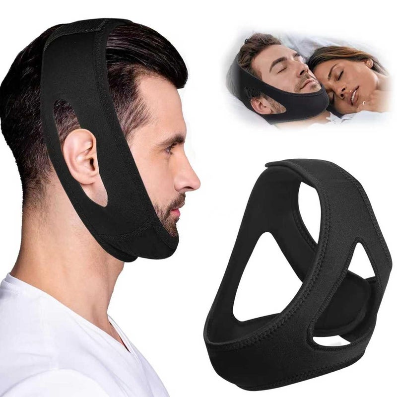 CoolShef حزام الذقن للنوم - أجهزة مريحة مضادة للشخير للنساء والرجال | شريط فم قابل للتعديل للنوم | حل لإيقاف الشخير والتنفس من الفم لنوم أفضل - Image 1