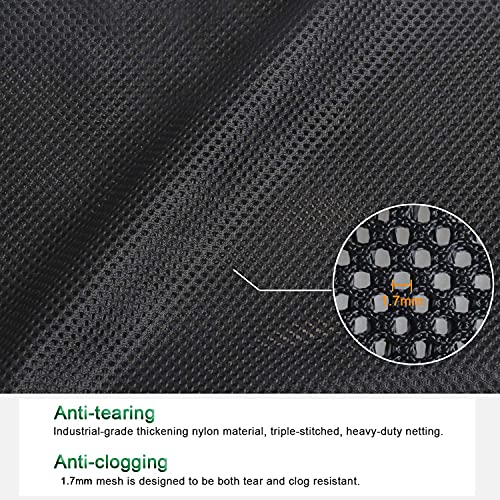 Hecaty 2 Pack 17.7" x 17.7" Pump Barrier Bag, Pond Pump Filter Bag, Black Media Bag Large Pump Mesh Bag for Outdoor Water Ponds Filters (2Pcs-17.7" x 17.7") - Image 2