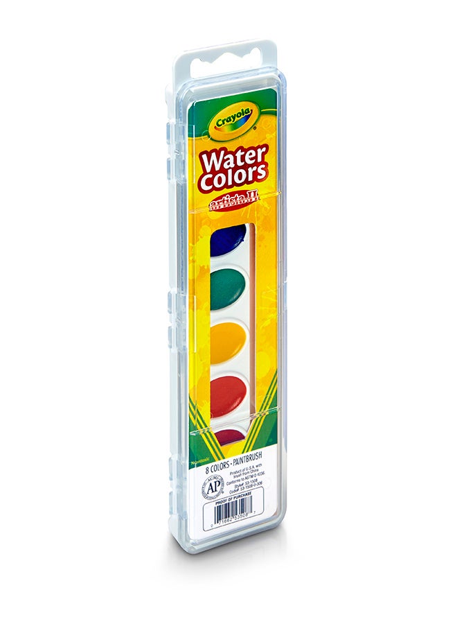 Crayola مجموعة أرتيستا II 8 ألوان ألوان مائية، 8 ألوان مختارة، صينية الألوان - Image 1