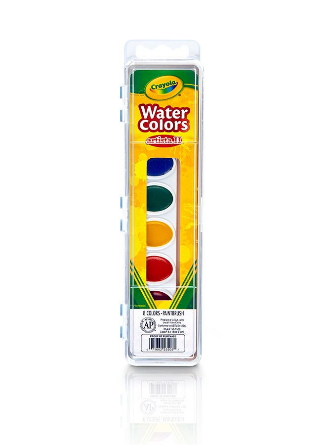 Crayola مجموعة أرتيستا II 8 ألوان ألوان مائية، 8 ألوان مختارة، صينية الألوان - Image 2