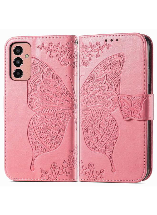 إيروريكس جراب لهاتف Samsung Galaxy M13 4G، جراب هاتف جلدي قلاب منقوش عليه زهور الحب والفراشات - Image 2