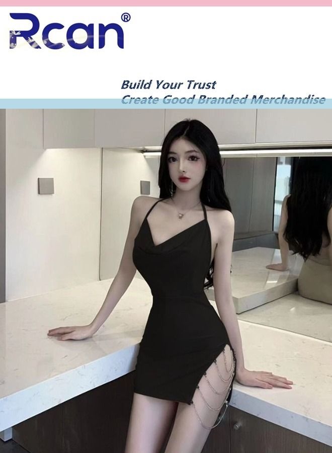 Rcan Lingerie For Women One Size Underwear Trim Slit Babydoll Backless Sling Dress Ladies Boudoir Outfits Sleepwear - Image 2