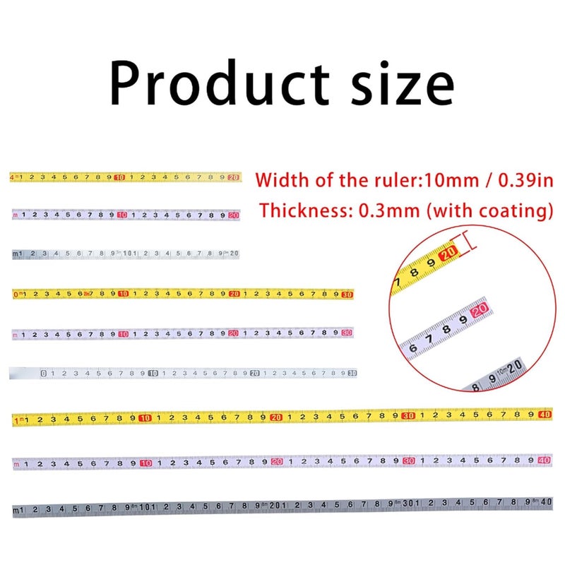 20 سم شريط قياس لاصق من الفولاذ المقاوم للصدأ مسطرة لاصقة للثبات - Image 4