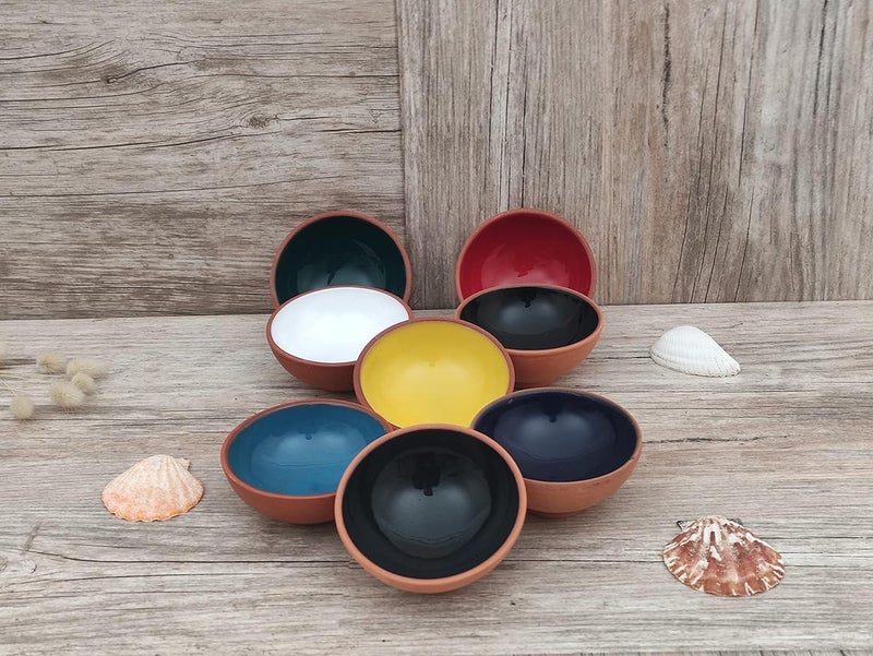 Ayennur Turkish Terracotta Pinch Charcuterie Ceramic Bowls Set of 8315 Inch8cm35 ozDipping Sauce Dish Prep Condiments Small Tiny Bowls Multi 6 - Image 4