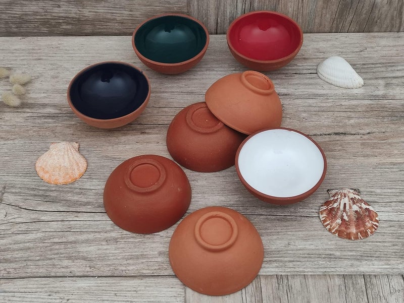 Ayennur Turkish Terracotta Pinch Charcuterie Ceramic Bowls Set of 8315 Inch8cm35 ozDipping Sauce Dish Prep Condiments Small Tiny Bowls Multi 6 - Image 2