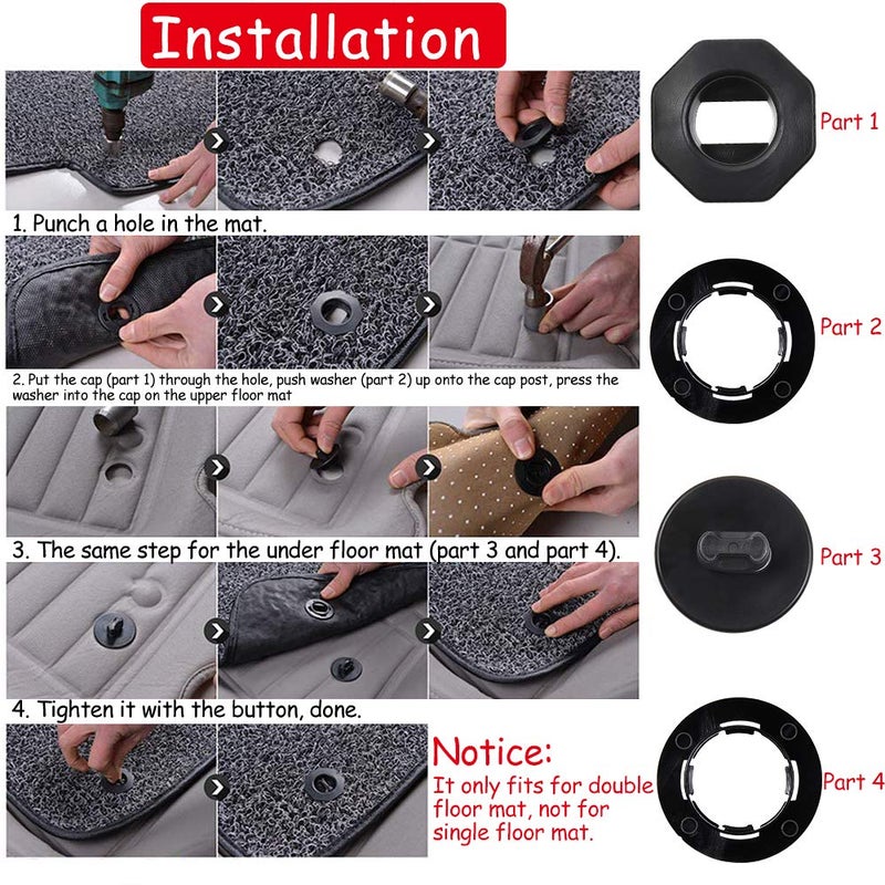 OTUAYAUTO 8PCS Car Floor Mat Clips - for Double Layer Mat - Universal Automotive Carpet Clips Holder Clamps - Image 2