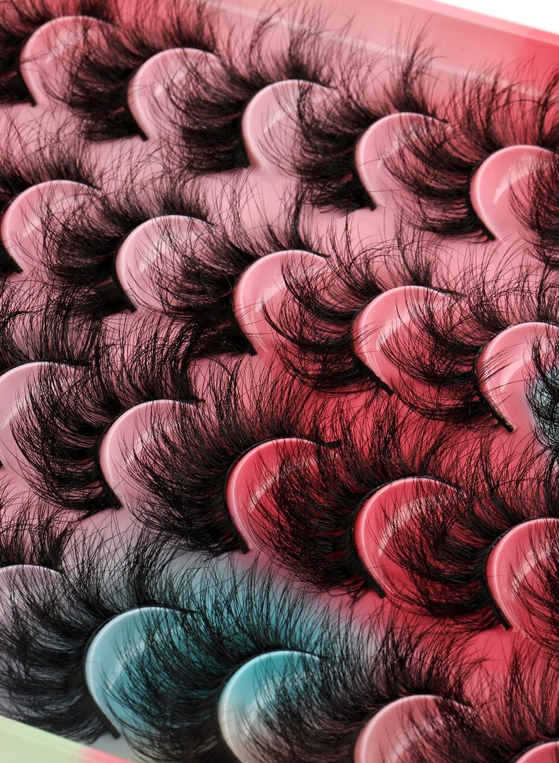 SOLARAE Lashes Mink Fluffy False Eyelashes 20MM Long Dramatic Fake Eye Lashes 5D Wispy Eyelashes Russian Strip Lashes Multipack 20 Pairs - Image 3