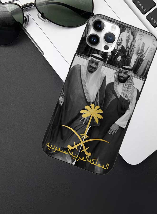 Okteq TPU Protection and Hybrid Rigid Clear Back Cover Case King Salman and His Son for Apple iPhone 14 Pro Max  - Image 2