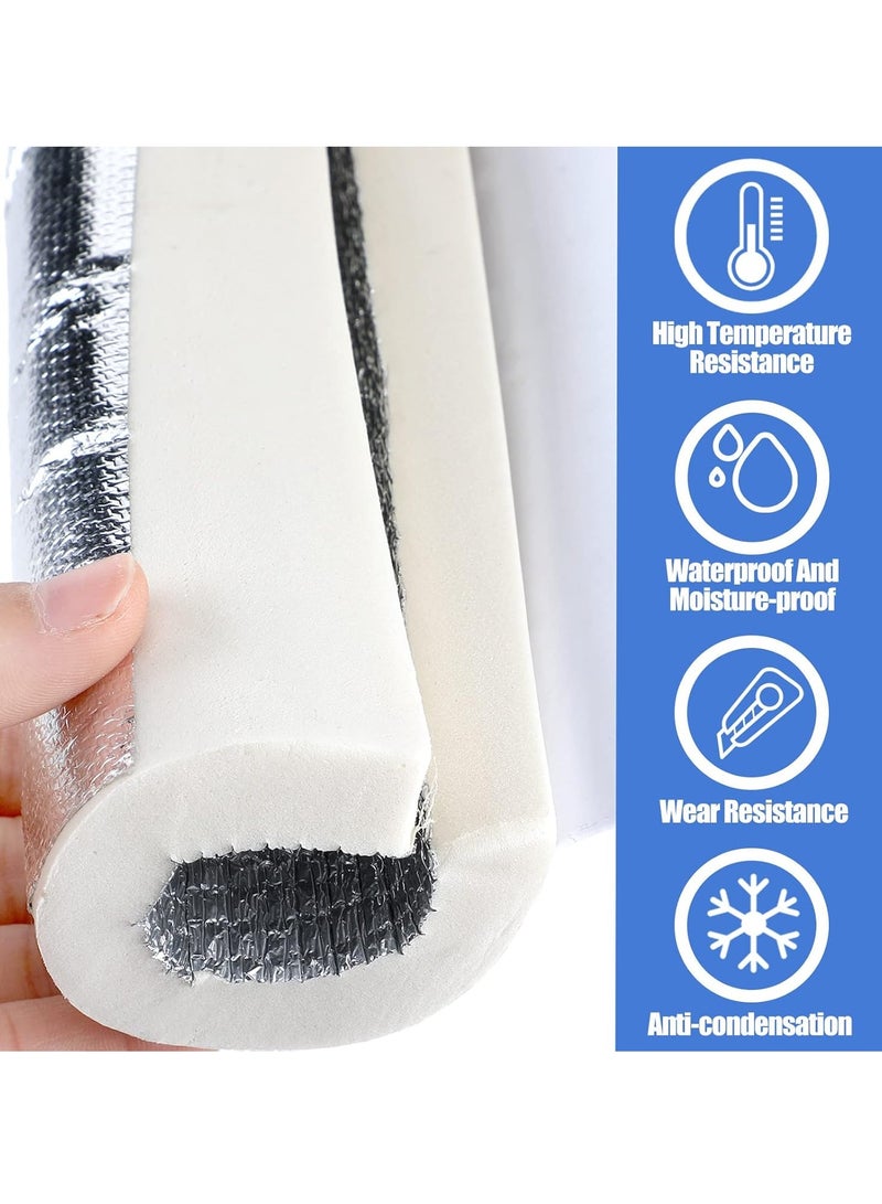 Foam Pipe Insulation Wrap Self Adhesive Aluminum Foil Protection for Solar Air Conditioning Outdoor Water Thick 15mm 27mm Diameter Length 95cm 6 Pcs  - Image 3