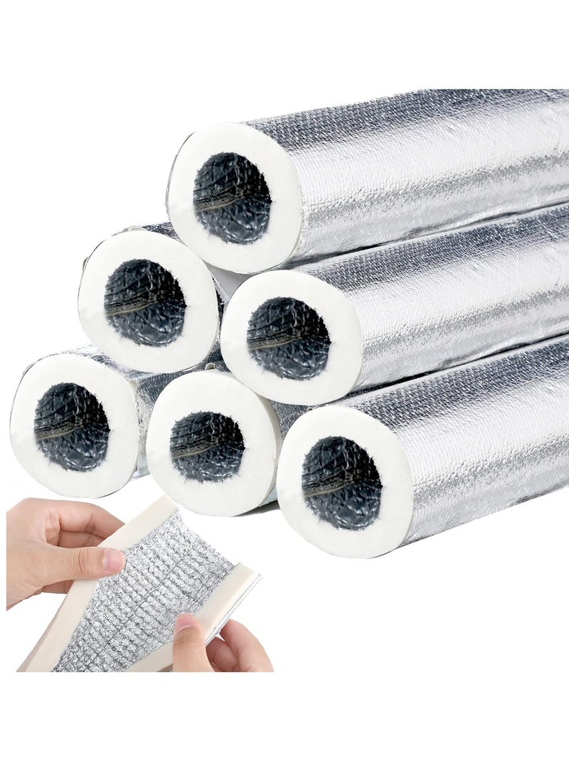 Foam Pipe Insulation Wrap Self Adhesive Aluminum Foil Protection for Solar Air Conditioning Outdoor Water Thick 15mm 27mm Diameter Length 95cm 6 Pcs  - Image 1