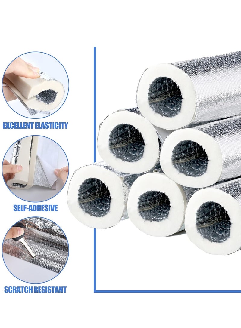 Foam Pipe Insulation Wrap Self Adhesive Aluminum Foil Protection for Solar Air Conditioning Outdoor Water Thick 15mm 27mm Diameter Length 95cm 6 Pcs  - Image 2
