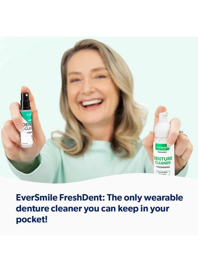 EverSmile EverSmile FreshDent Denture & Partial Denture Cleaner and Teeth Whitening Spray, Fast-Acting Alternative to Denture Cleaner Tablets and Spray Eliminates Bacteria, Freshens Breath - Mint Flavored (2pk)  - Image 5