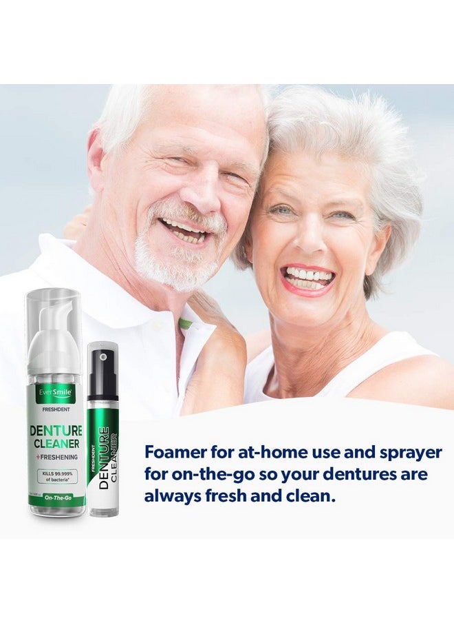 EverSmile EverSmile FreshDent Denture & Partial Denture Cleaner and Teeth Whitening Spray, Fast-Acting Alternative to Denture Cleaner Tablets and Spray Eliminates Bacteria, Freshens Breath - Mint Flavored (2pk)  - Image 3