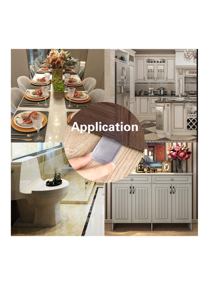 شرائح مطاطية واضحة 8 قطع، wedges تثبيت ثقيلة، مثالية لتثبيت الأثاث المتذبذب، تصميم شفاف - Image 4