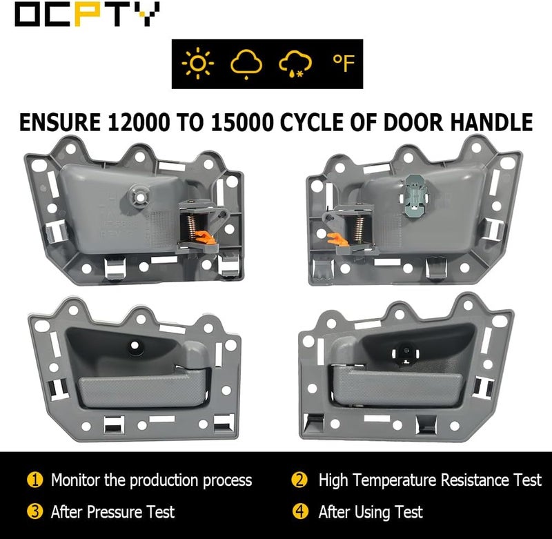 OCPTY Interior Door Handles Replacement for 2005-2011 Jeep Grand Cherokee - Gray (4pcs) - Image 5