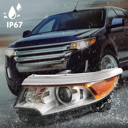 FIONE for Ford Edge Headlight Assembly 2011 2012 2013 2014 Halogen Replacement Projector Headlamp SE SEL Limited Left Driver Side LH BT4Z13008B - Image 5