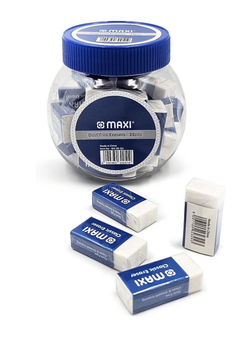 Maxi 25-Piece Dust Free Eraser In Plastic Jar - Image 1