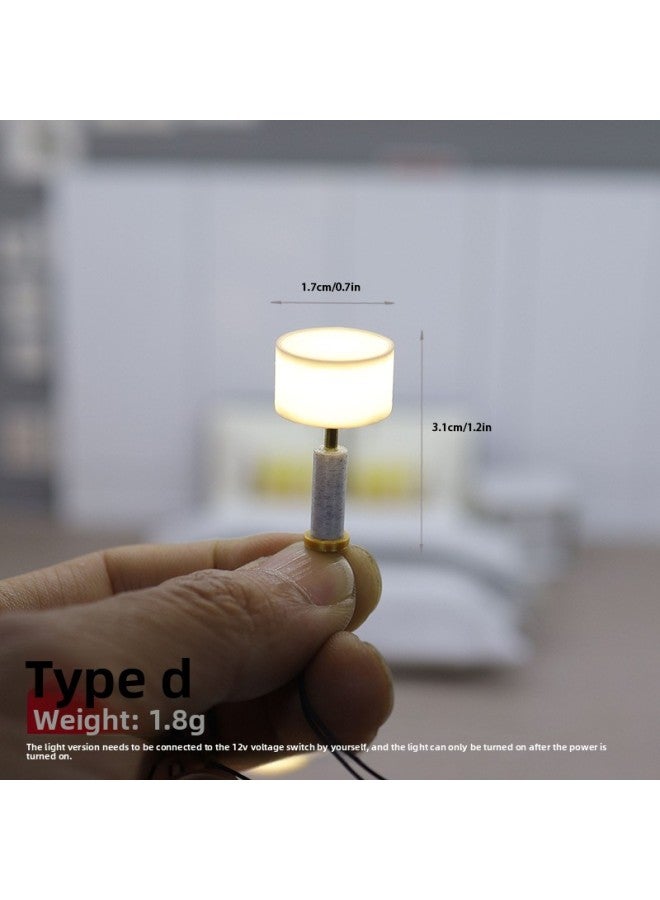 Doll House Miniature Furniture Small Ornaments Miniature Table Lamp Model Mini Bedside Lamp Model Sand Table Building Materials 