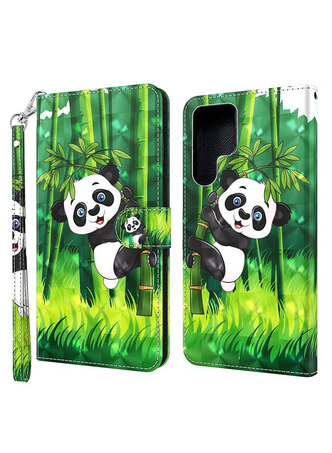 إيروريكس جراب لهاتف Samsung Galaxy S22 Ultra 5G بنمط رسم ثلاثي الأبعاد مصنوع من مادة TPU + جلد PU - Image 1