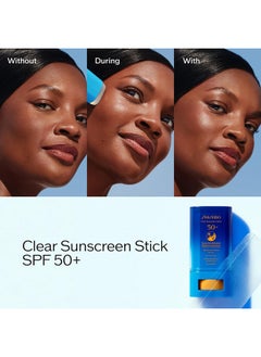 Shiseido Shiseido Clear Sunscreen Stick SPF 50+ - Pack of 2 - Invisible Broad-Spectrum Face Sunscreen - Wear Under & Over Makeup - Lightweight Formula - All Skin Types  - Image 5