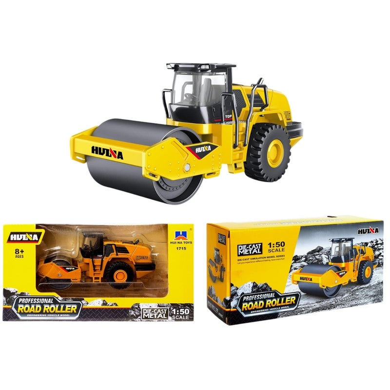 Road Roller Truck 1/50 Diecast Model - Yellow - 1715