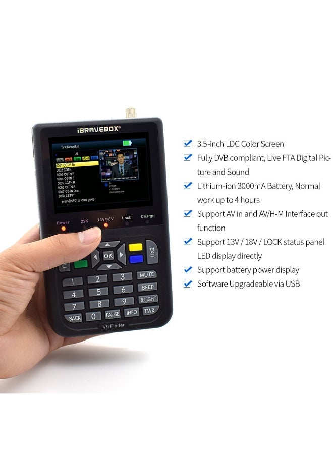 V9 Finder Digital Satellite Finder Black 6.10 x 3.74 x 1.77inch - Image 2