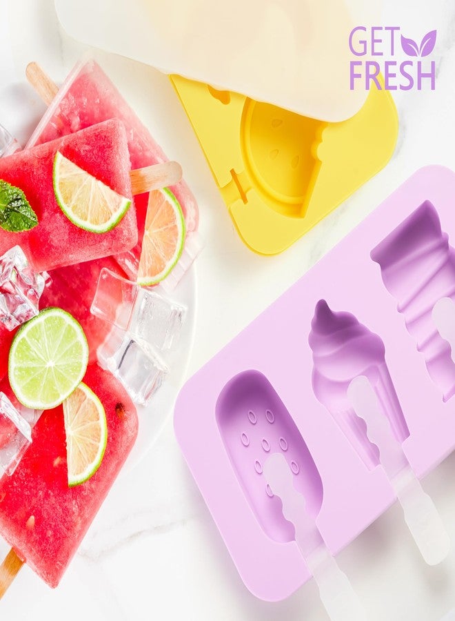GET FRESH Kids Cooking Ice Cream and Candy Making Tool Set - 8-PCS Silicone Lollipop Jelly Candy Gummy Ice Cream Molds for Kids - Dino& Fruit Silicone Ice Cream Molds - Cooking Kit 3 4 5 6 7 8 Years - Image 4