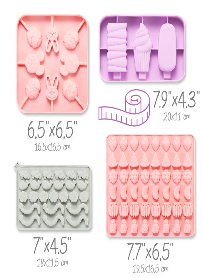 GET FRESH Kids Cooking Ice Cream and Candy Making Tool Set - 8-PCS Silicone Lollipop Jelly Candy Gummy Ice Cream Molds for Kids - Dino& Fruit Silicone Ice Cream Molds - Cooking Kit 3 4 5 6 7 8 Years - Image 2