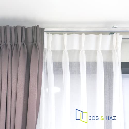 Jos & Haz Straight Curtain Track Double Ceiling Brackets, White, 6 Pack, Ceiling Mount Curtain Support, Track Accessories - Image 5