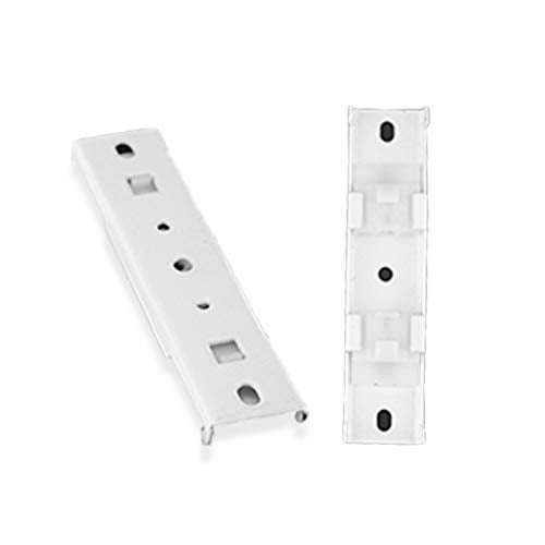 Jos & Haz Straight Curtain Track Double Ceiling Brackets, White, 6 Pack, Ceiling Mount Curtain Support, Track Accessories - Image 1