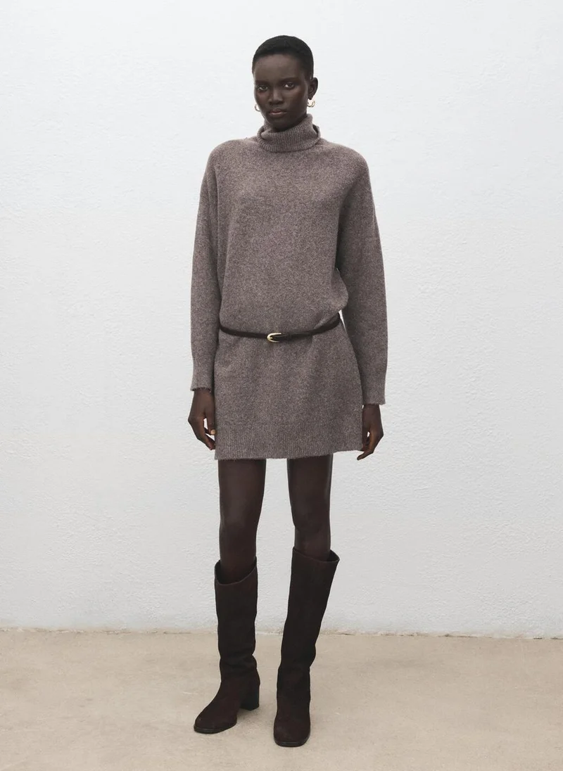 MANGO Knitted turtleneck dress