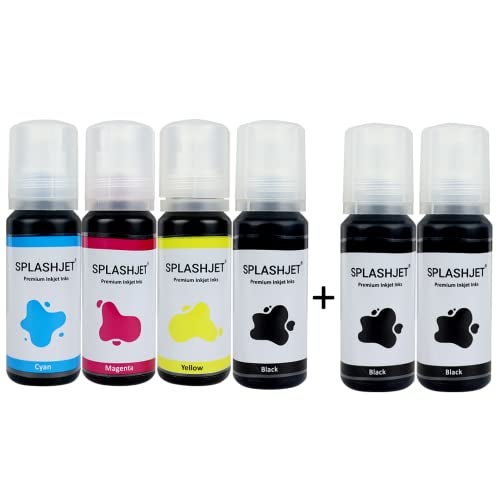 Splashjet 003 Compatible Refill Ink for Epson L3150, L3110, L3250, l3210, L3252, L3150, L3116, L3101, L3215, L3216, L3151, L3152, L3156, L5190 Printer Ink - (70gm x C/M/Y+ 3PCS Black) Bottle - 503086 - Image 2