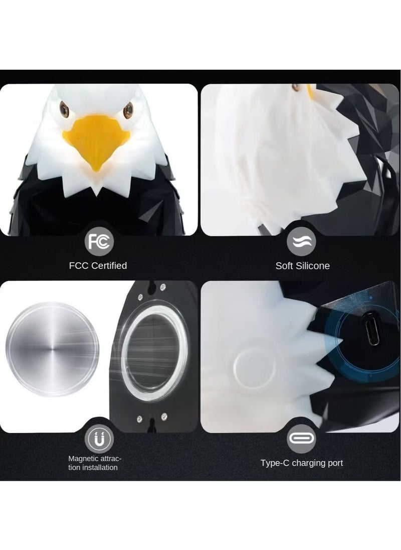 TIGER Eagle Light Decorative Lamp – Kids Night Light, LED Mood Light with Remote Control, Magnetic Wall Mounted LED Eagle Light, USB Rechargeable, Battery Powered, Removable Rechargeable Eagle Light for Bedroom, Living Room, Hallway, Office  - Image 3
